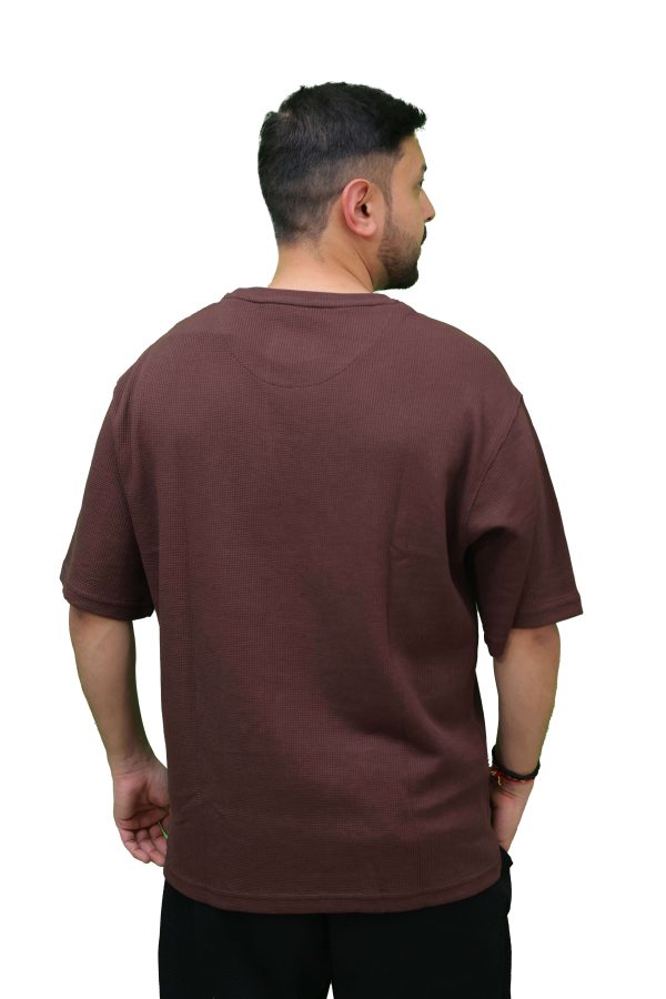 9Tees Waffle Brown T-Shirt for Men and Women - Image 2