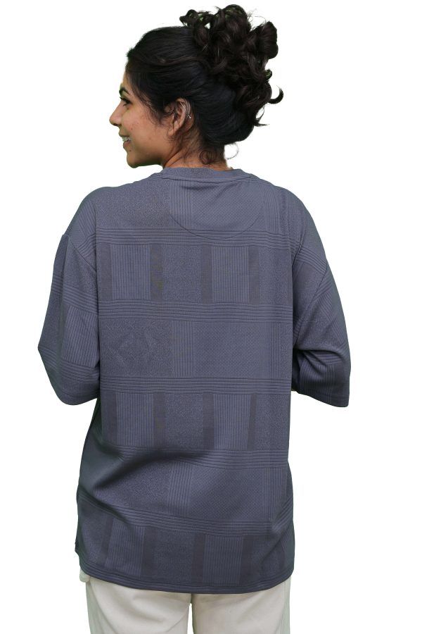 9Tees Grey T-Shirt, Oversized Fit for Men and Women - Image 4