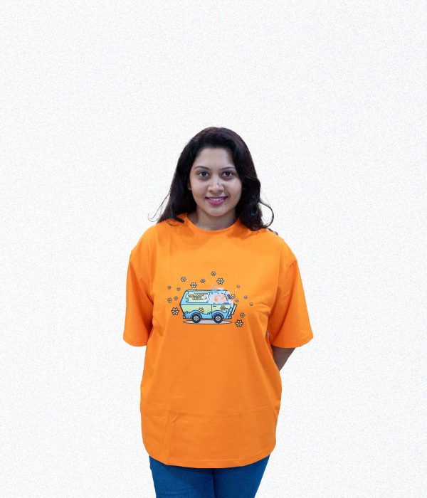 9Tees Cartoon Graphic Printed T-Shirts, Orange - Image 3