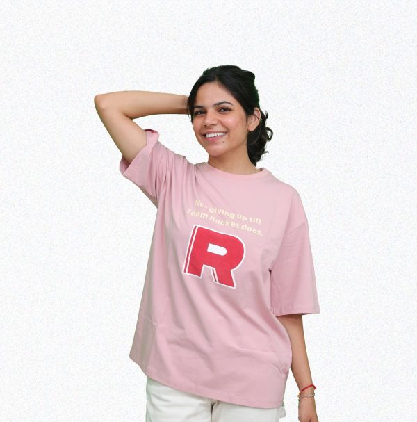 9Tees Pink T-Shirts, Front and Back Team Rocket Graphic Prints - Image 5