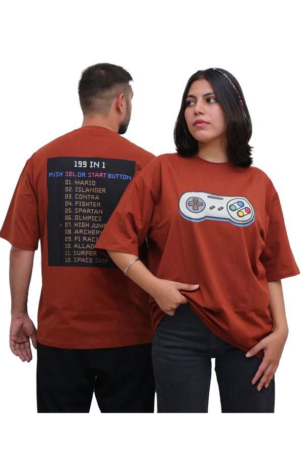 9Tees Retro Video Game Themed T-Shirt, Brown, Unisex